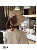 Wide Brim V-Back Summer Hat W/ Ribbon Bow 